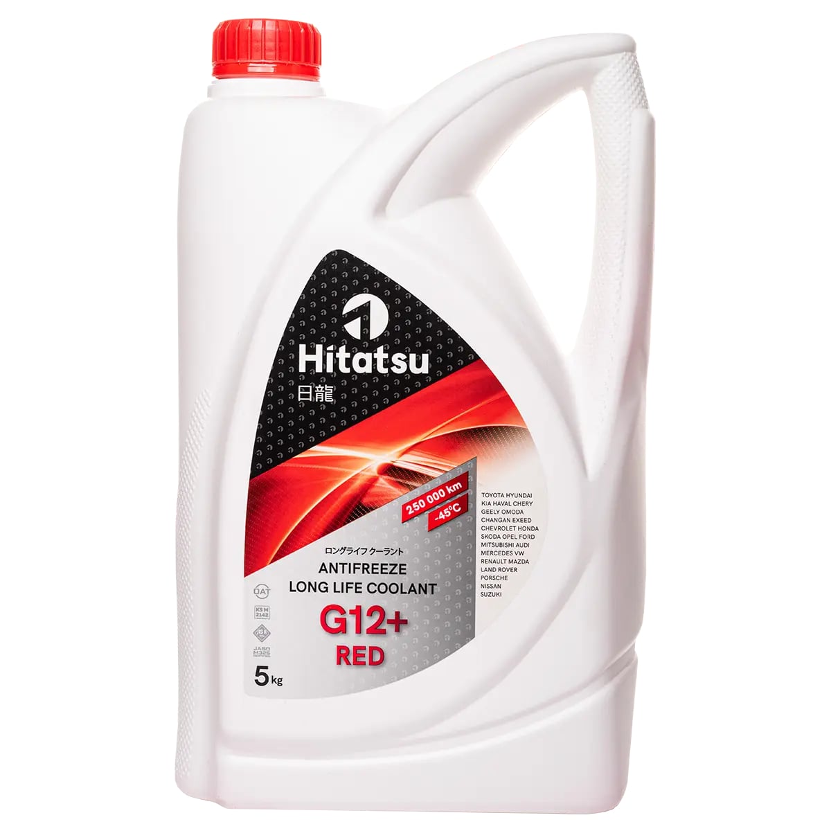 Антифриз красный Hitatsu Universal Coolant G12+, готовый, -45, 5кг