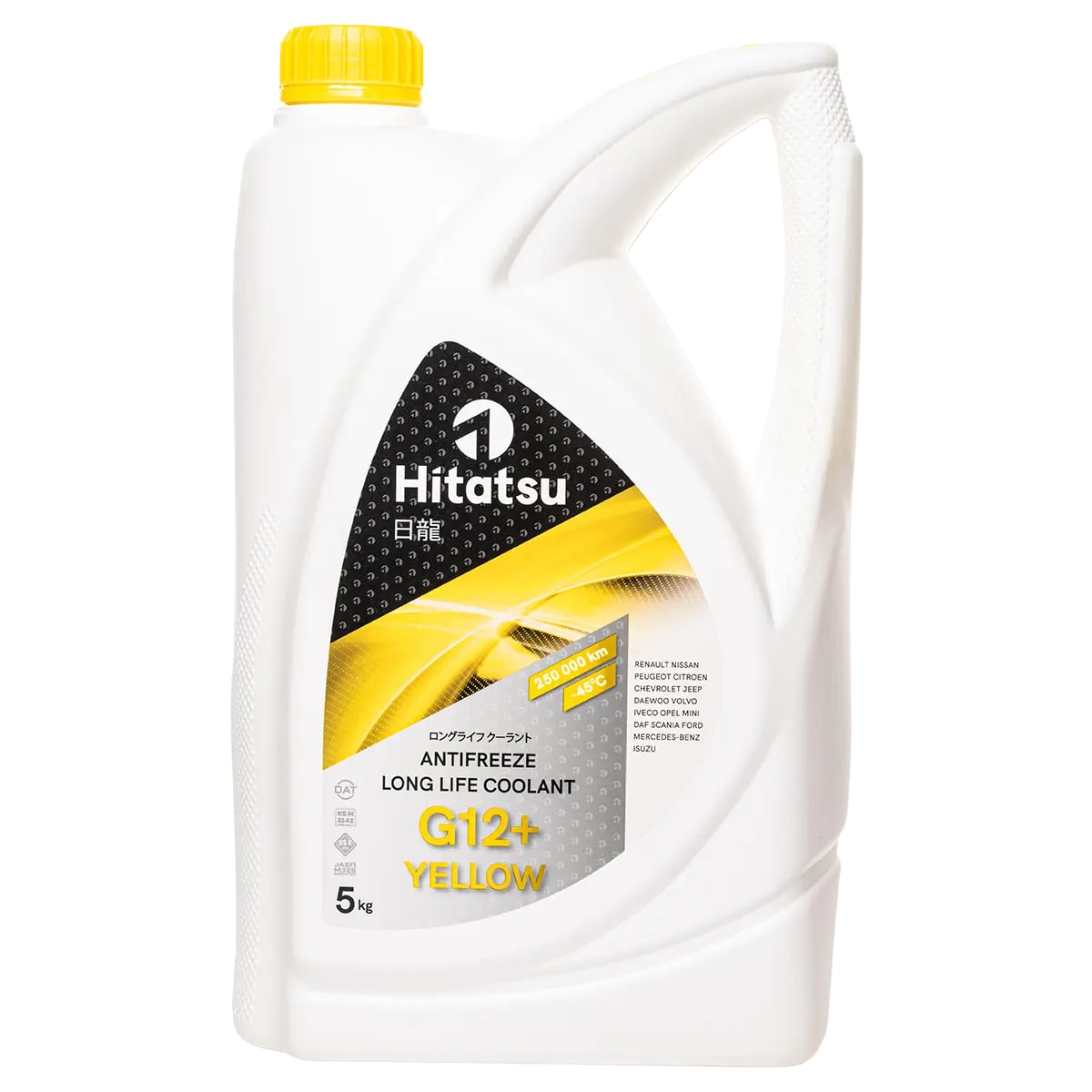 Антифриз желтый Hitatsu Universal Coolant G12+, готовый, -45, 5кг