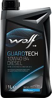 Масло мот.синт.WOLF GUARDTECH 10W40 B4 DIESEL 1L ПОЛУСИНТЕТИКА (ACEA A3/B3-10 ACEA A3/B4-08 API SL/C