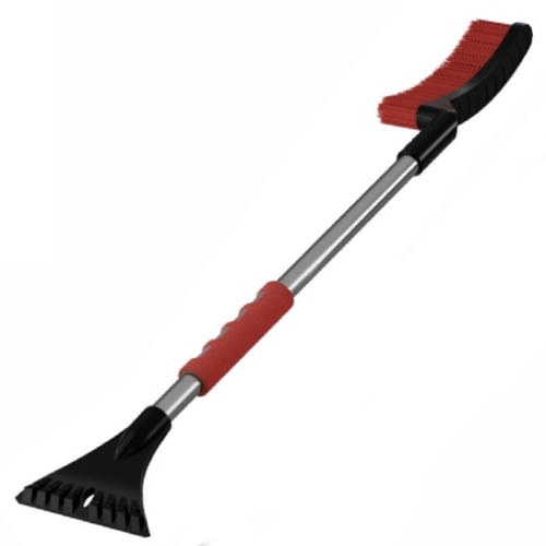 Щетка для снега усиленная со скребком 14см 4-х рядная щетина 210мм длина 880мм