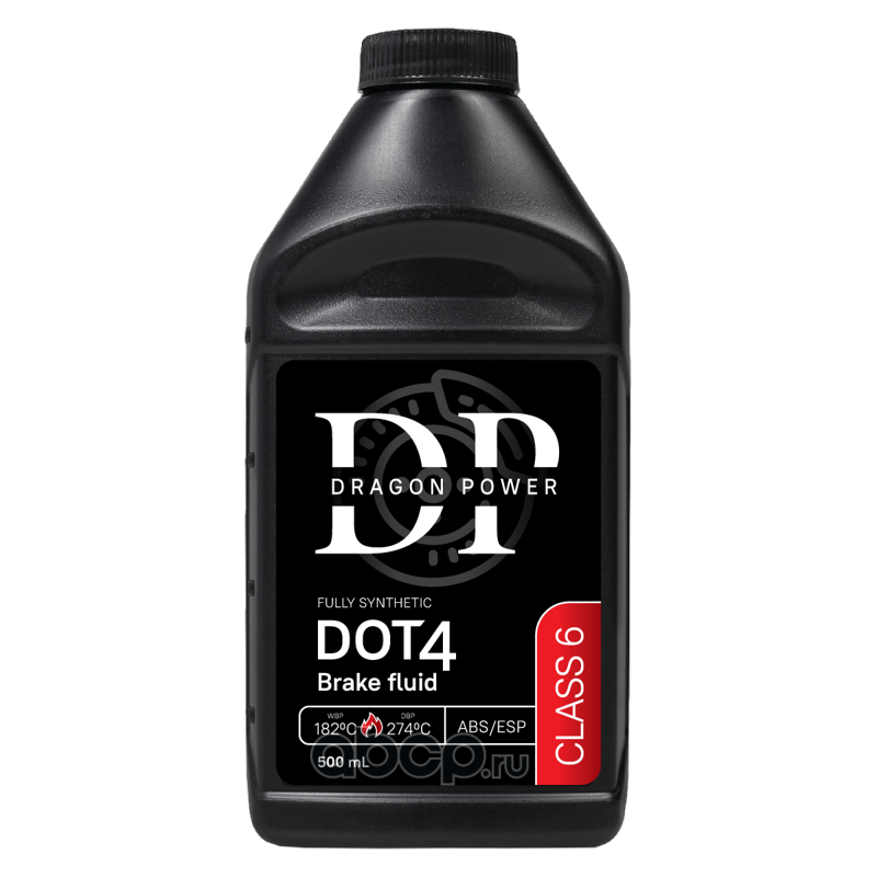 Тормозная жидкость DOT4 CLASS 6 0.5L DRAGON POWER